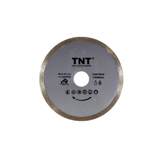 Disco De Corte Diamantado Modelo Contnuo Medida 110mm Marca TNT