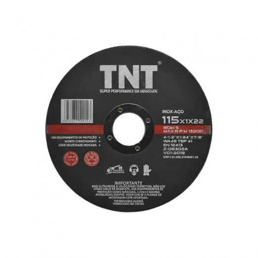 Disco de Corte Inox 41/2 x 1/24 x 7/8 Black Label TNT