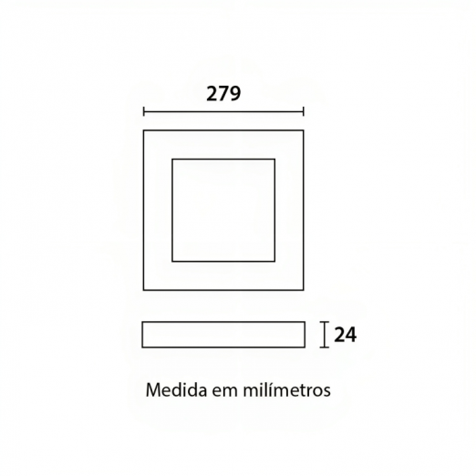Painel Luz Quadrado Led 24w 283mm Sobrepor Luminria Plafon Cor Branco Frio 6500k Voltagem 110v/220v Blumenau