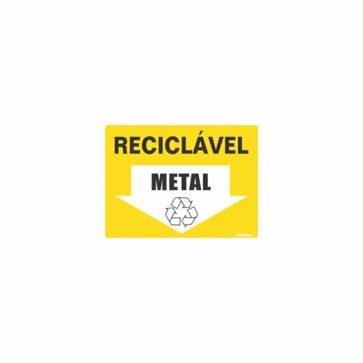 Placa Lixo Reciclvel Metal 15 X 20 Sinalize