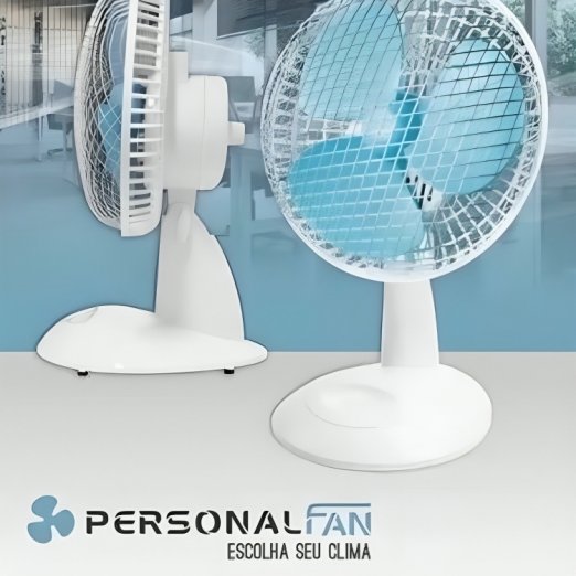 Ventilador De Mesa Branco E Azul Personal Fan 127v Fame